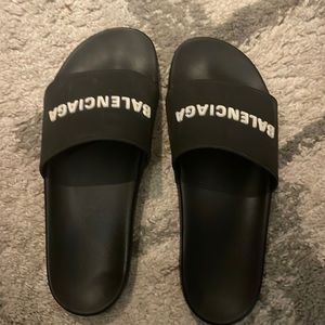 Black Balenciaga Slides